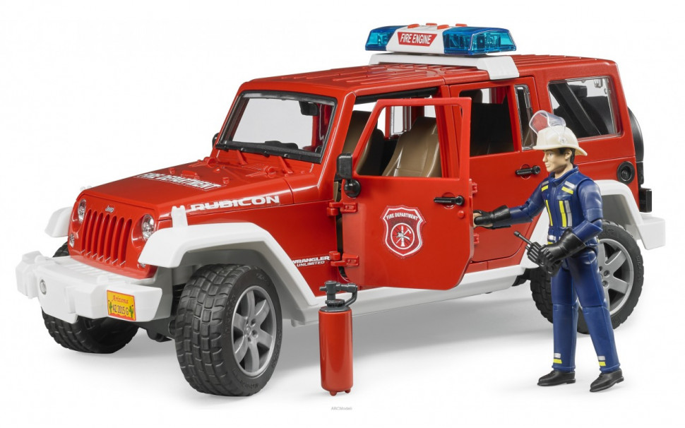 Пожежна машина Джип Wrangler Unlimited Rubicon + фігурка пожежника, М1: 16 02 528