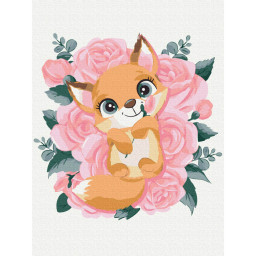 Картина по номерам "Лисичка в цветах" Brushme KBS0001, 30x40 см Картина по номерам "Лисичка в цветах" Brushme KBS0001, 30x40 см