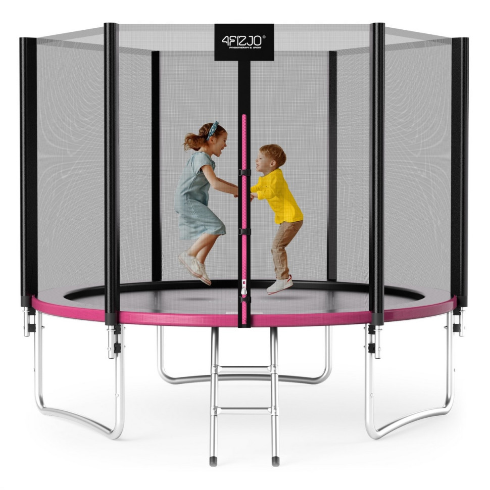 Батут з внутрішньою сіткою Classic 4FIZJO P-5907739314567 Black/Pink 10FT 312 см