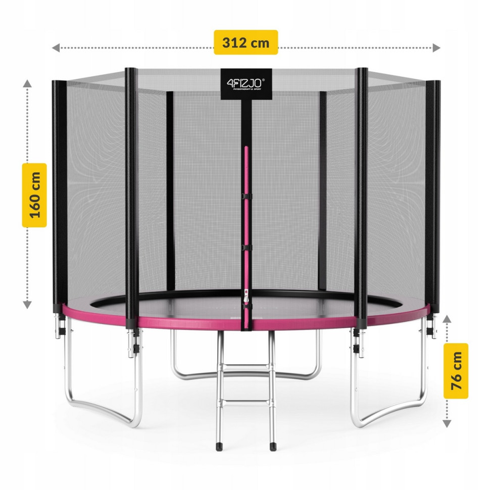 Батут з внутрішньою сіткою Classic 4FIZJO P-5907739314567 Black/Pink 10FT 312 см