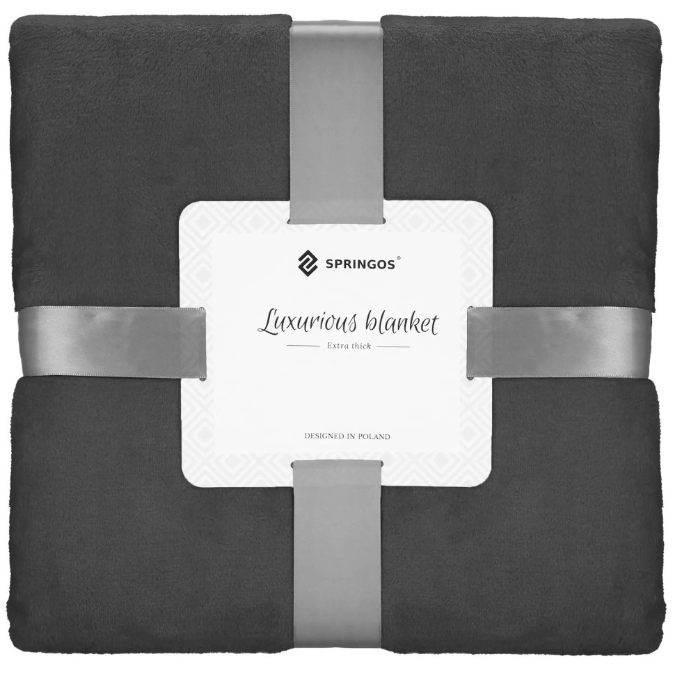 Плед-покрывало Luxurious Blanket Springos HA7197 темно-серый 150x200 см