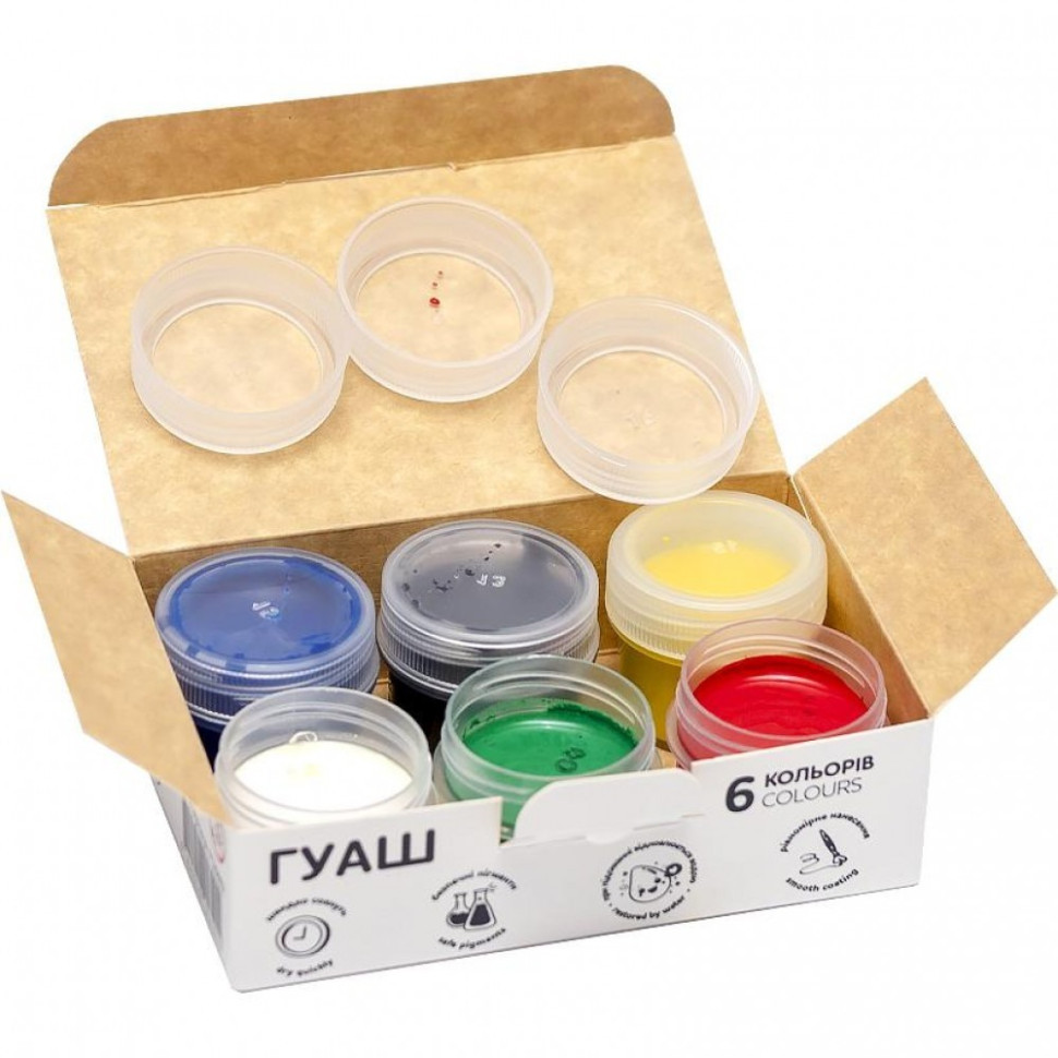 Дитячі гуашеві фарби 7С: 7C20602, 6 кольорів по 16 мл