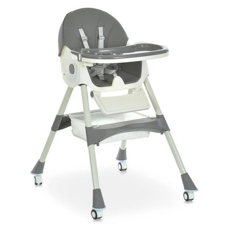 Стульчик для кормления Bambi M 6302 Gray складной, 5-ти точечные ремни