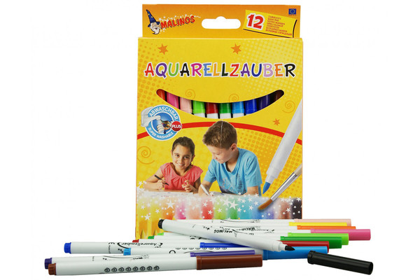 Фломастеры акварельные MALINOS Aquarellzauber на водной основе 12 шт MA-300033