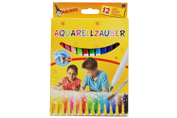Фломастеры акварельные MALINOS Aquarellzauber на водной основе 12 шт MA-300033