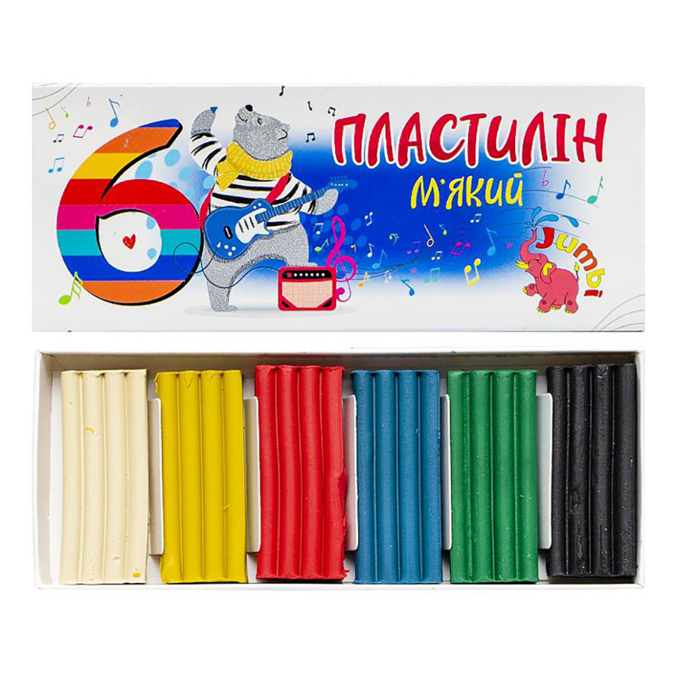 Набор для твочества Пластилин Jumbi КТ 230601, 6 цветов , 108 грамм                                                                             