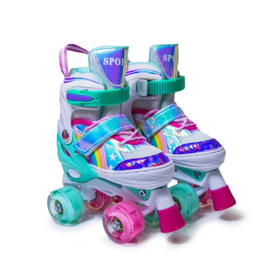 Дитячі ролики-квади Scale Sports 1962757043 тиффані, з підсвічуванням, розмір 34-37