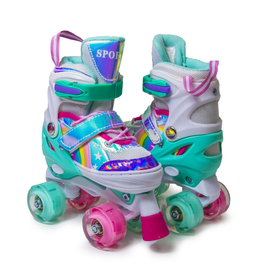 Дитячі ролики-квади Scale Sports 1962757043 тиффані, з підсвічуванням, розмір 34-37