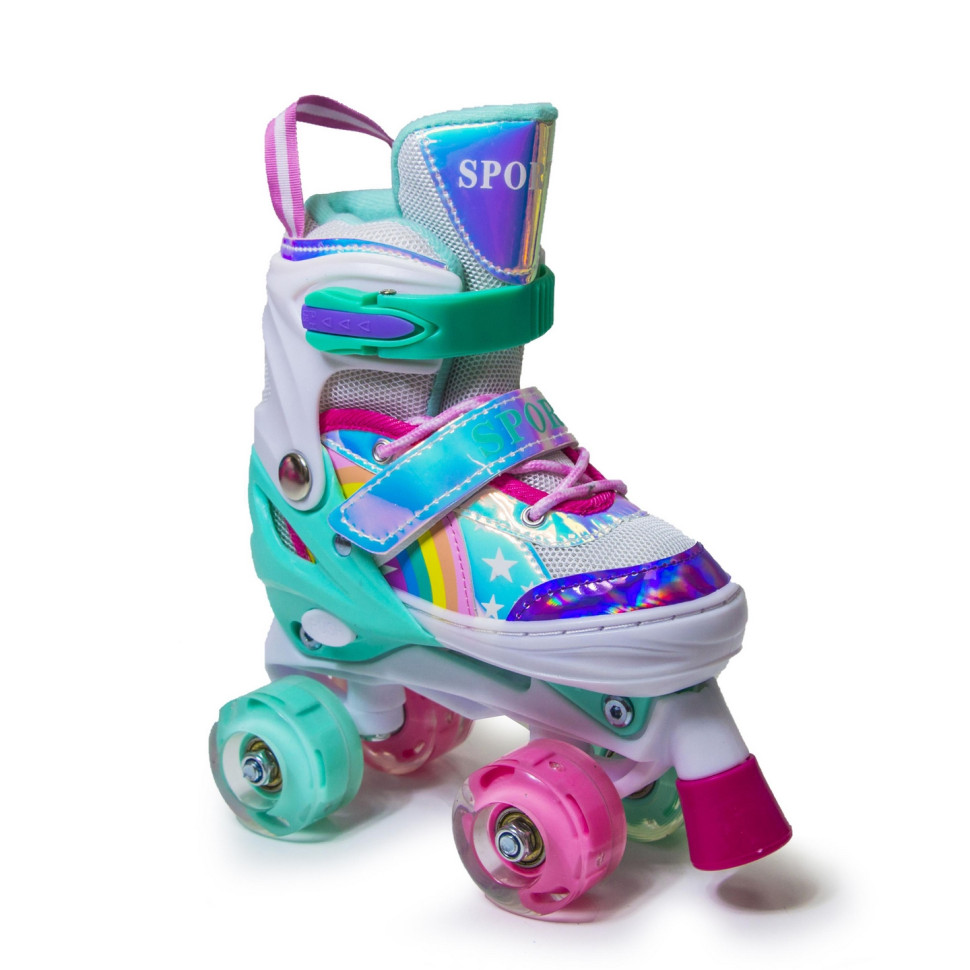 Дитячі ролики-квади Scale Sports 1962757043 тиффані, з підсвічуванням, розмір 34-37