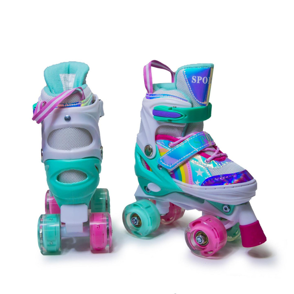 Дитячі ролики-квади Scale Sports 1962757043 тиффані, з підсвічуванням, розмір 34-37