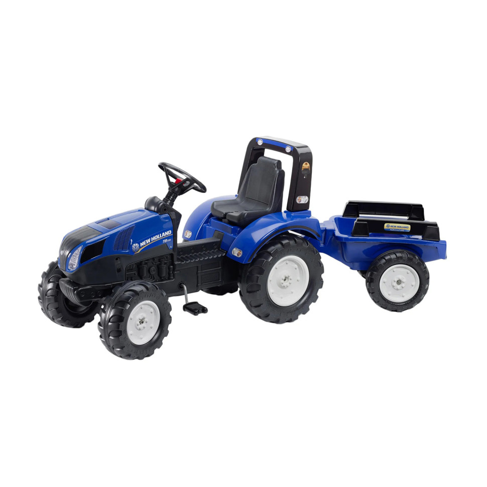 Дитячий трактор на педалях Falk 3090B NEW HOLLAND із причепом
