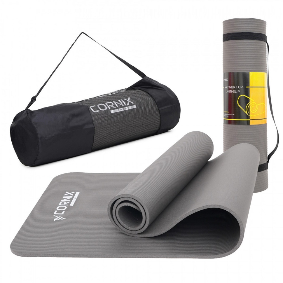 Коврик спортивный Cornix XR-0012 NBR 183 x 61 x 1 cм, Grey