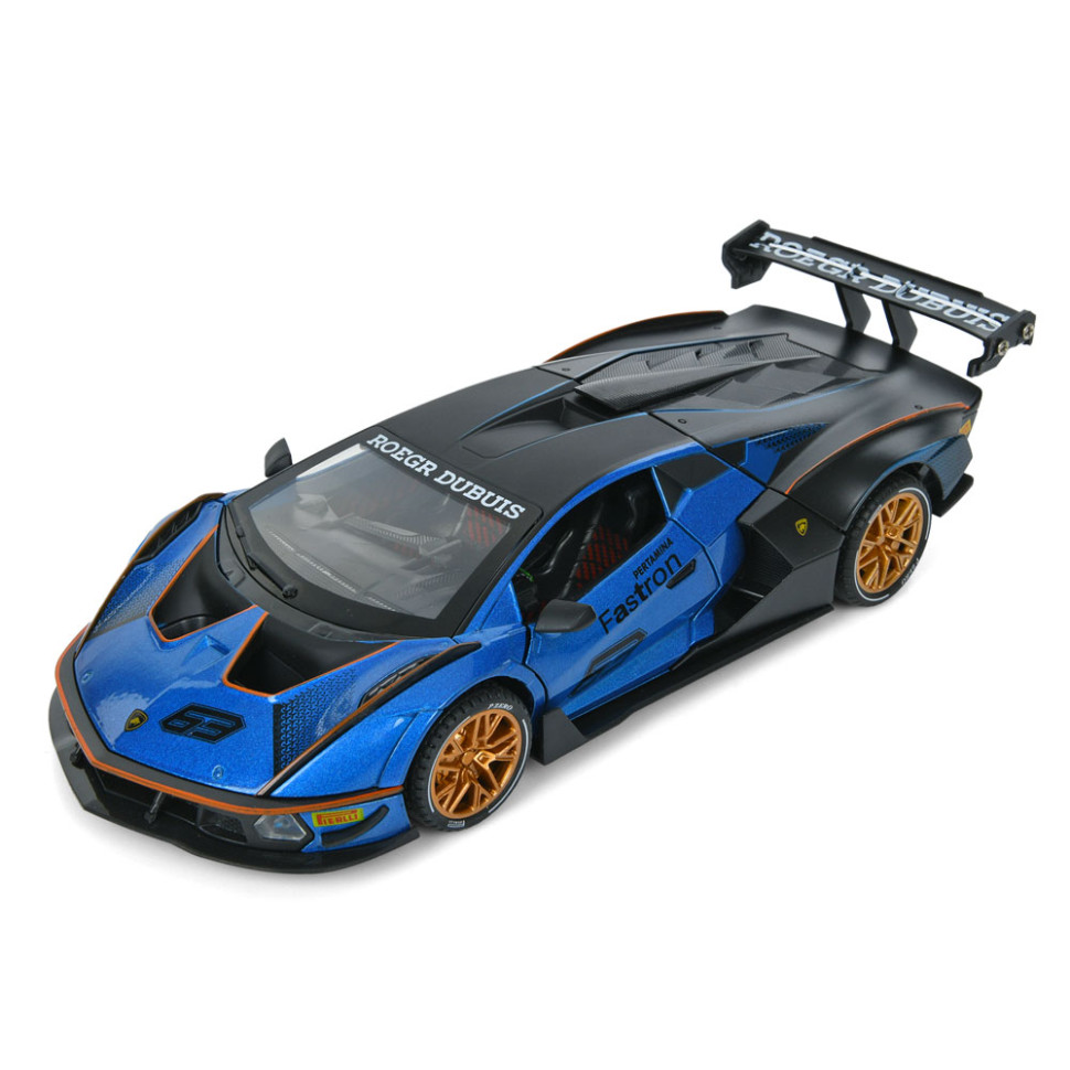 Дитяча інерційна машинка Автосвіт AP-2036(Blue) двері відчиняються, світло та звук, 1:24, 23 см