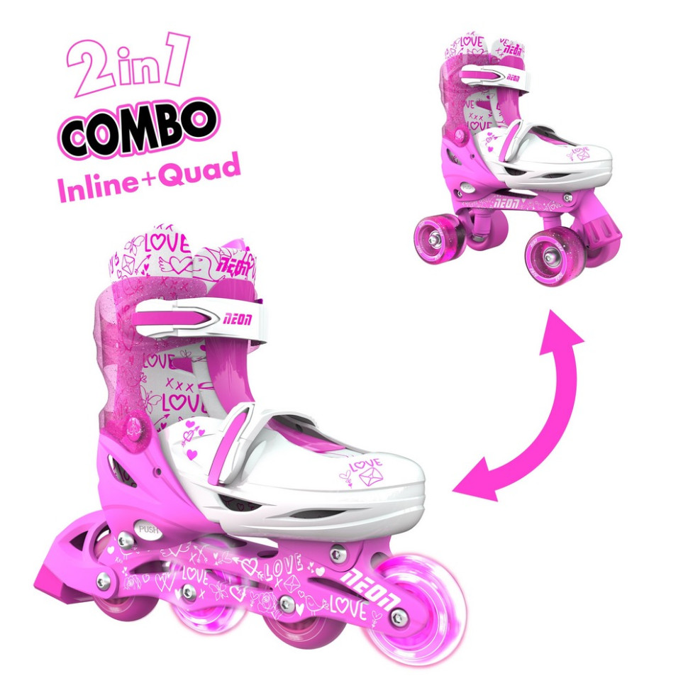 Детские ролики Сombo Neon NT09P4 размер 30-33 розовый