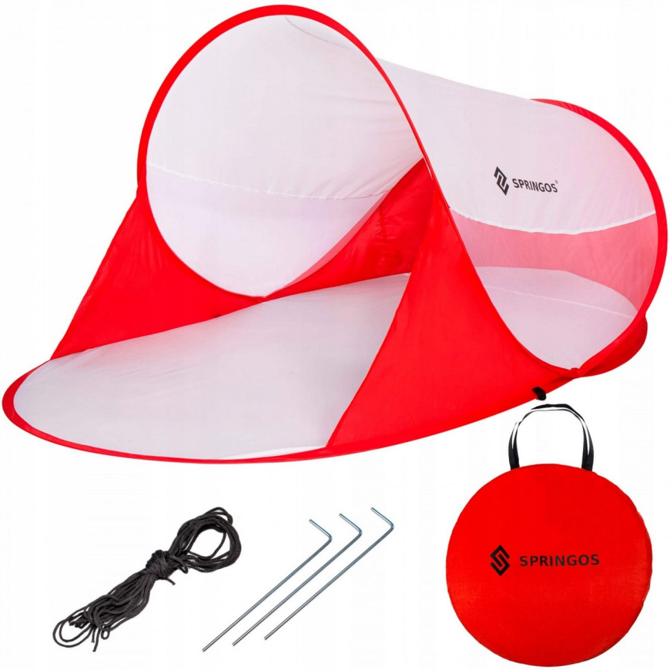 Пляжный тент Pop Up Springos PT012, 120 x 200 см, Red/White