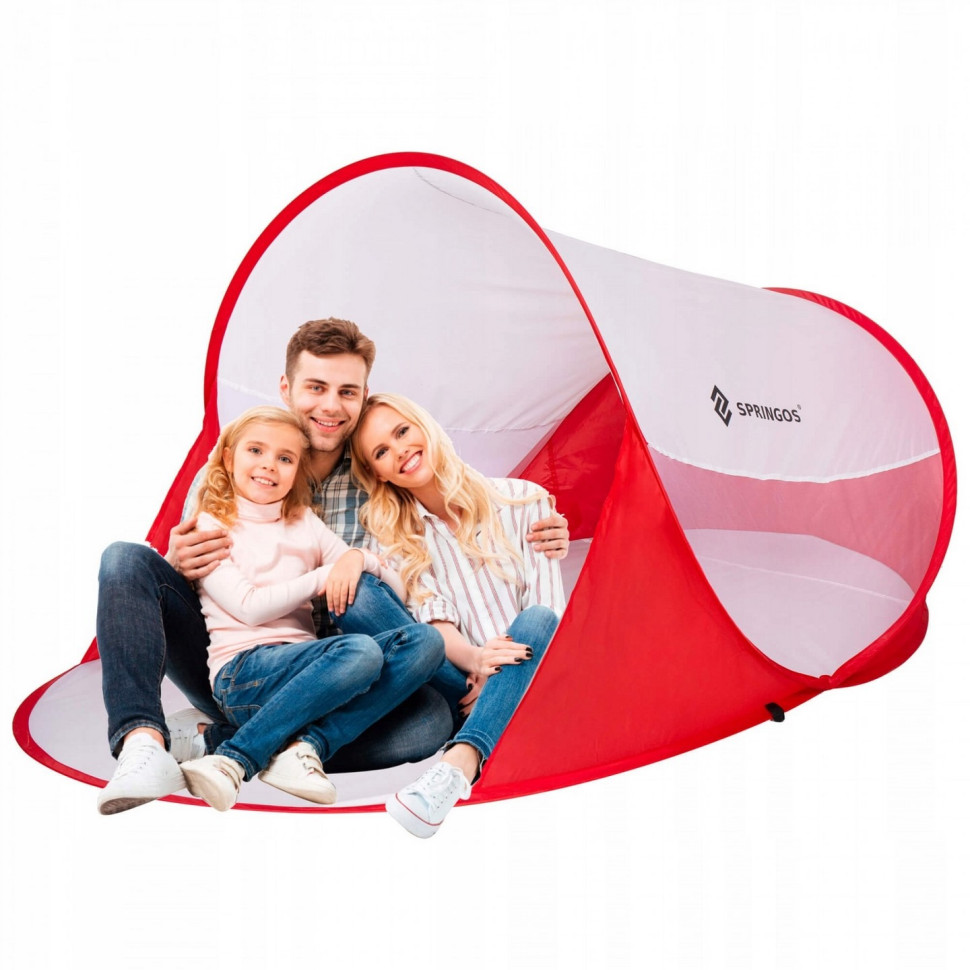 Пляжный тент Pop Up Springos PT012, 120 x 200 см, Red/White