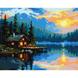 Картина по номерам "Озерный уют" Идейка KHO6355, 40х50 см