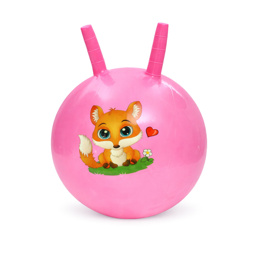 Детский мяч для фитнеса Зверюшка Bambi MS 4284(Pink) с рожками, 45 см, 320 г