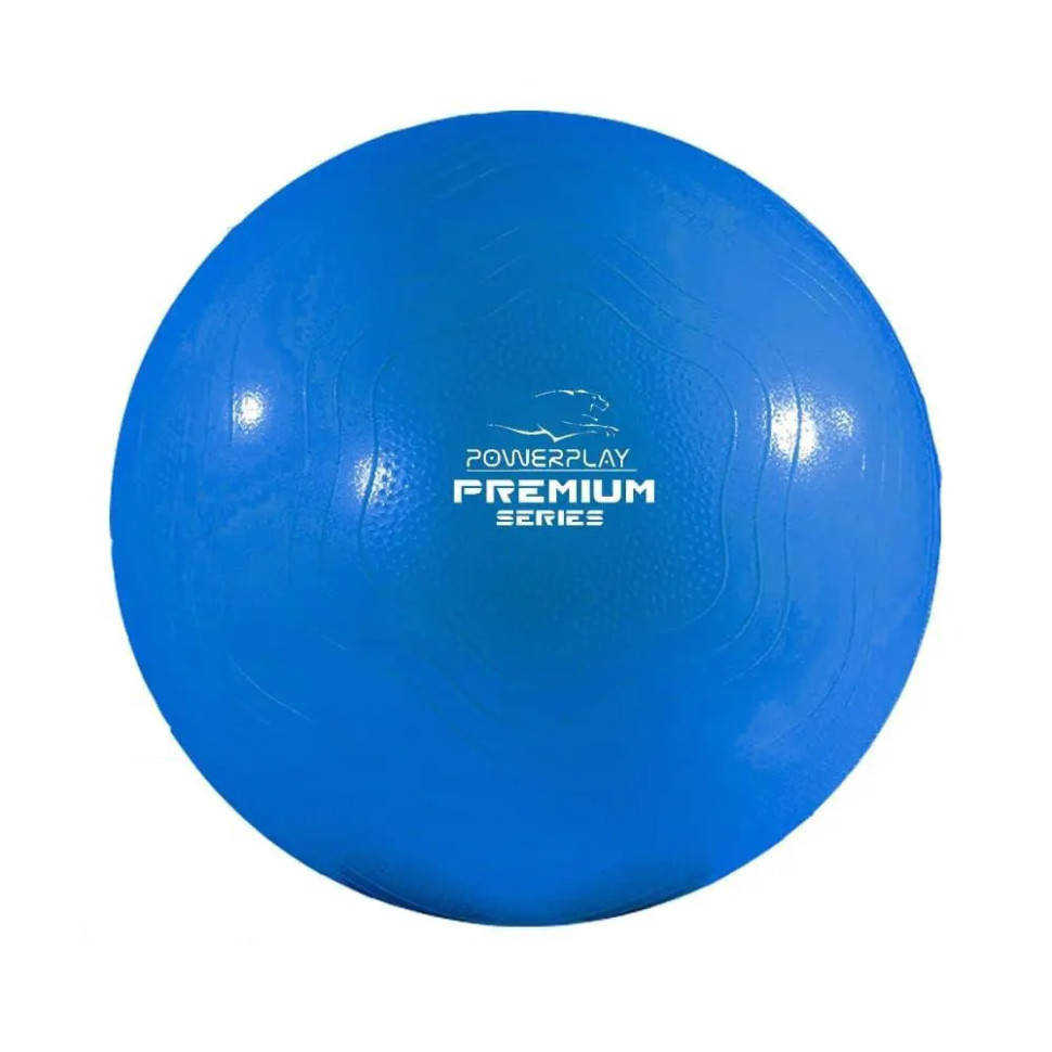 Мяч для фитнеса укрепленный PowerPlay PP_4000_65_Blue, Синий, насос