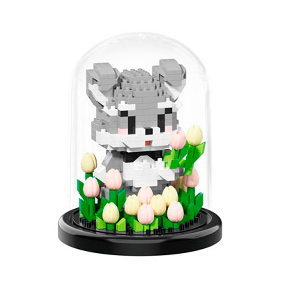 Детский Конструктор Мышка с цветами Bambi 7247 в колбе, 446 деталей