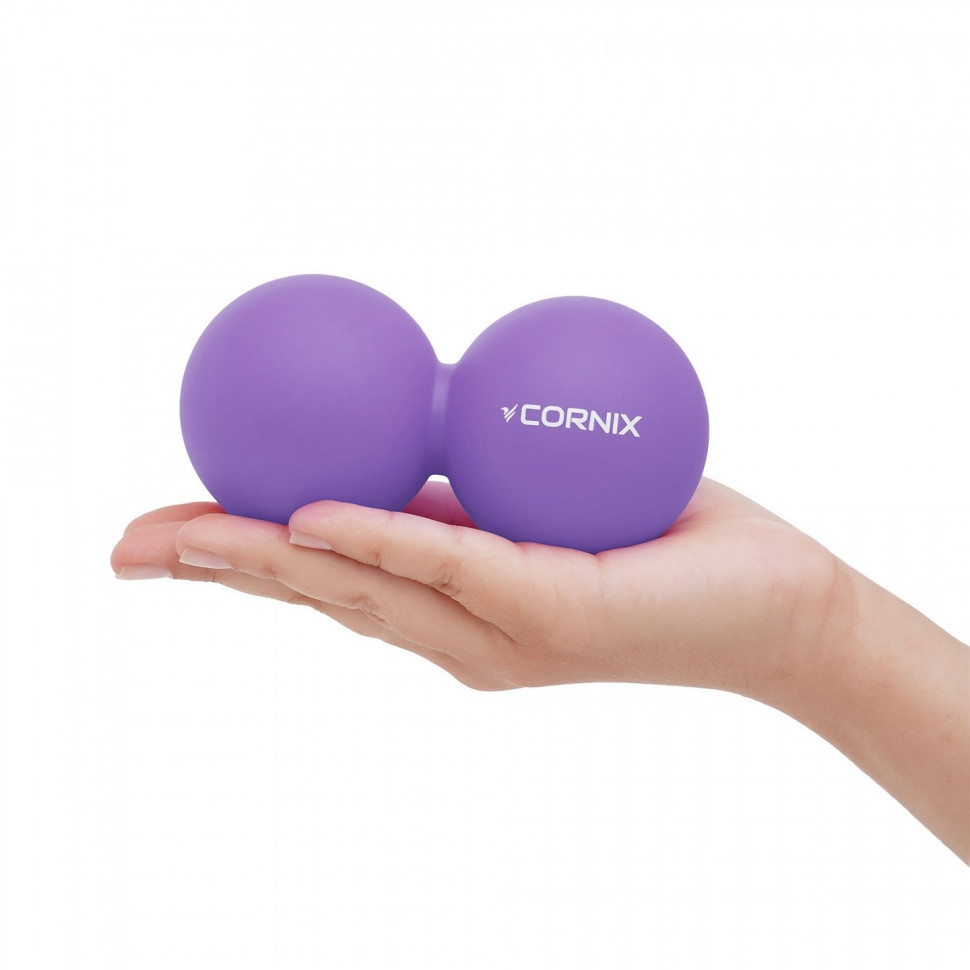Массажный мяч Lacrosse DuoBall Cornix XR-0114, 6.3 x 12.6 см, Purple