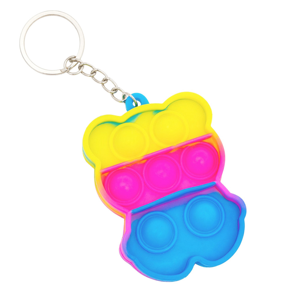 Детский антистресс-брелок Pop It мини Мишка Bambi AA3641-2 силикон, 6,3х5х1 см