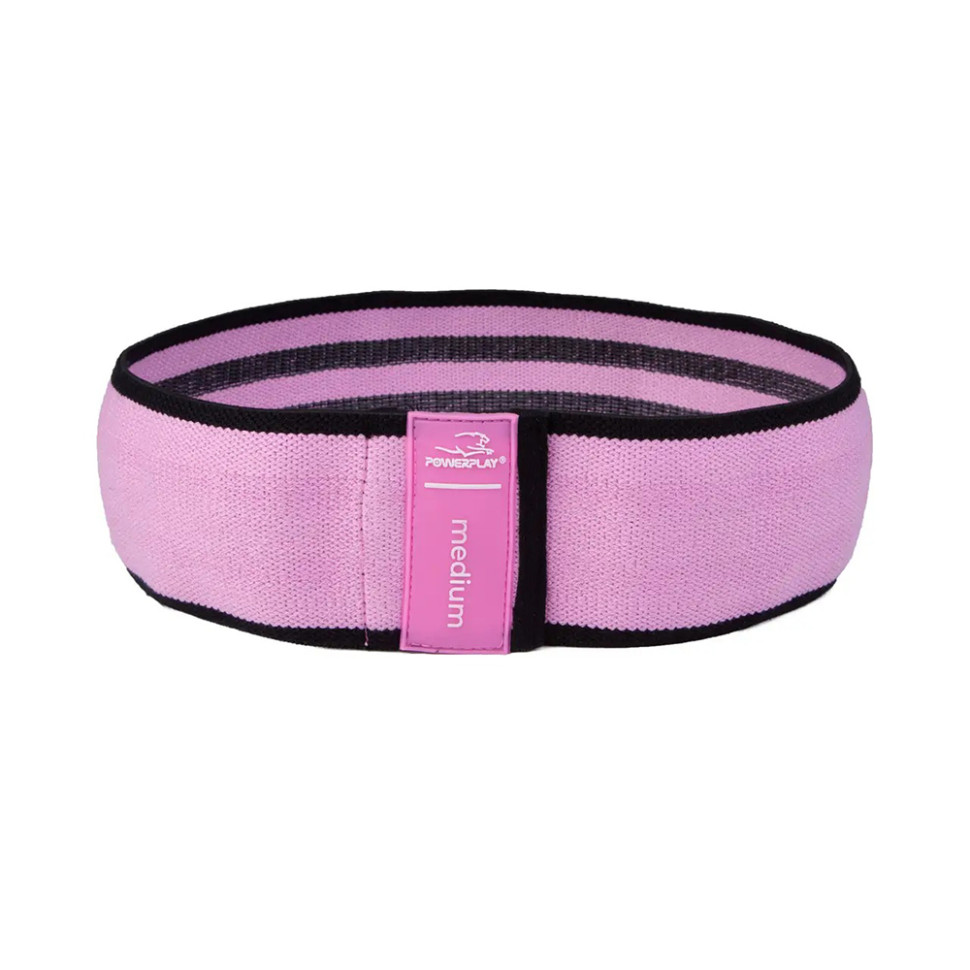 Гумка для фітнесу тканинна PowerPlay PP_4111_Pink_M, 76cm, рожевий