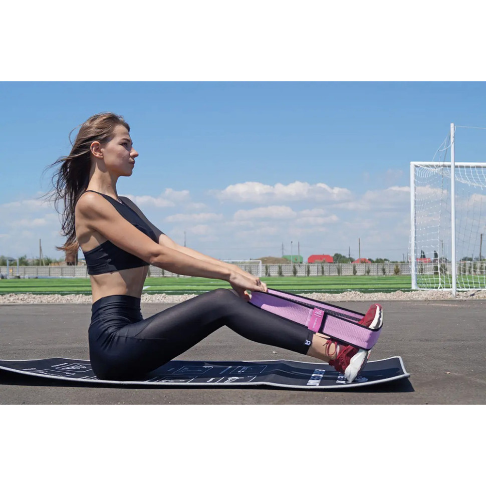 Гумка для фітнесу тканинна PowerPlay PP_4111_Pink_M, 76cm, рожевий