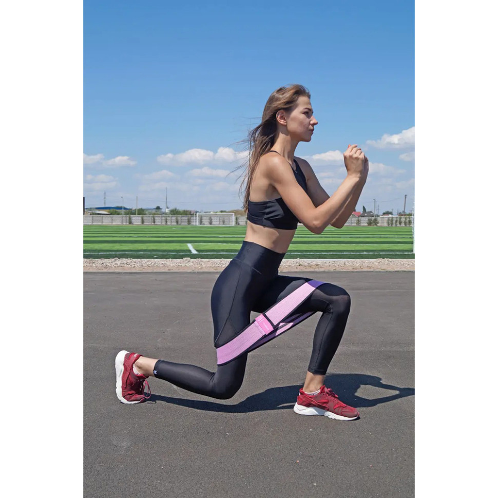 Гумка для фітнесу тканинна PowerPlay PP_4111_Pink_M, 76cm, рожевий