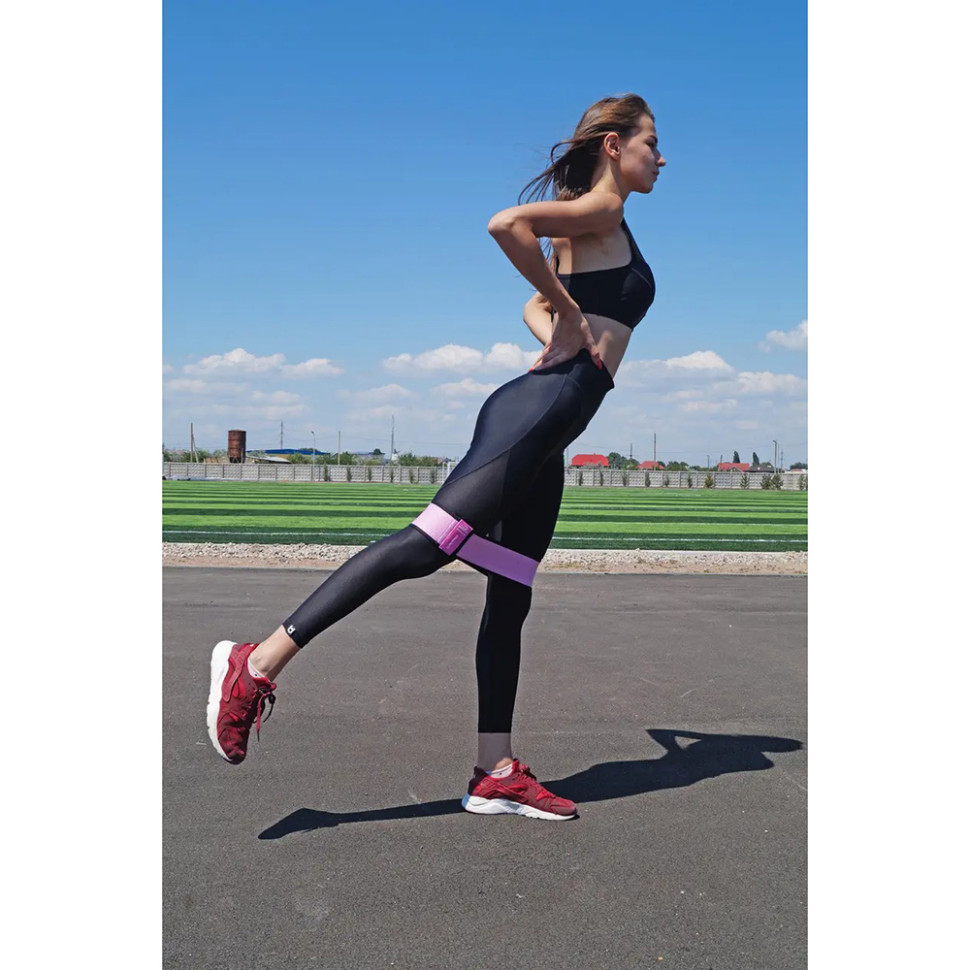Гумка для фітнесу тканинна PowerPlay PP_4111_Pink_M, 76cm, рожевий