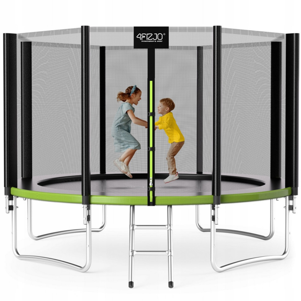 Батут з внутрішньою сіткою Classic 4FIZJO P-5907739312914 Black/Green 12FT 374 см