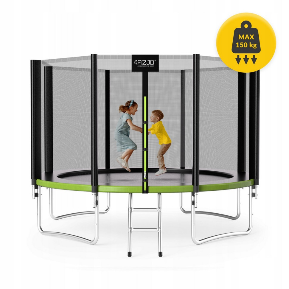 Батут з внутрішньою сіткою Classic 4FIZJO P-5907739312914 Black/Green 12FT 374 см