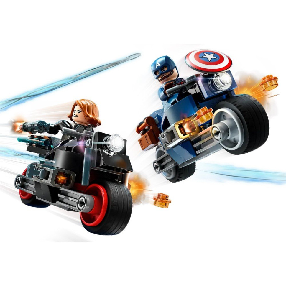 Конструктор Мотоцикли Чорної Вдови та Капітана Америки LEGO 76260, 130 деталей
