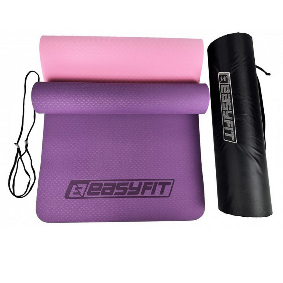 Килимок для йоги та фітнесу EasyFit EF-1924s-VP 6 мм, двошаровий 