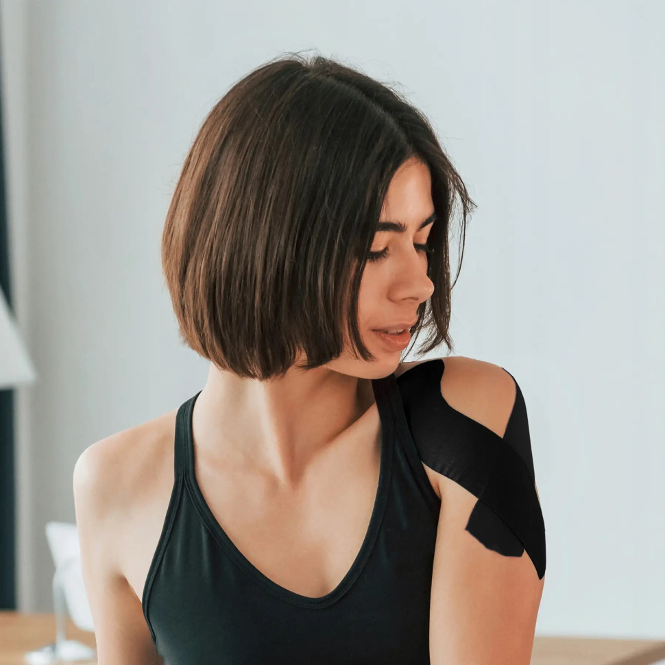 Лента кинезиологическая (кинезио тейп) 4FIZJO 4FJ0539 Black 5 см 5 м