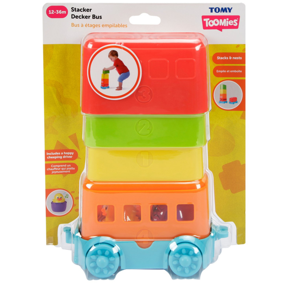 Детская пирамидка Автобус Toomies E73220 с цыпленком в яйце