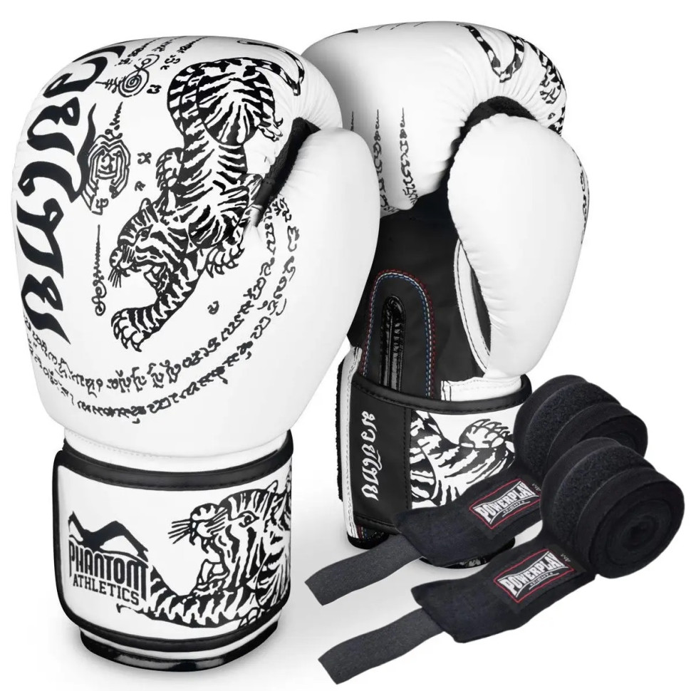 Боксерские перчатки Muay Thai Phantom PHBG2495-14 White 14 унций (бинты в подарок)