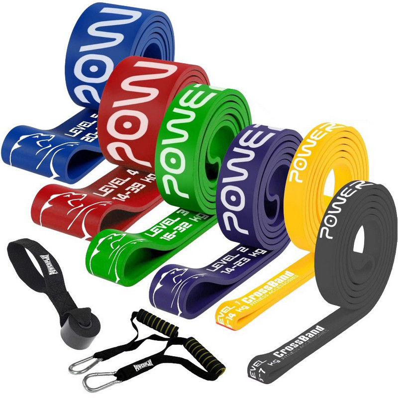 Эспандер-петля (резинка для фитнеса и кроссфита) PowerPlay PP_0028 в наборе 6 штук