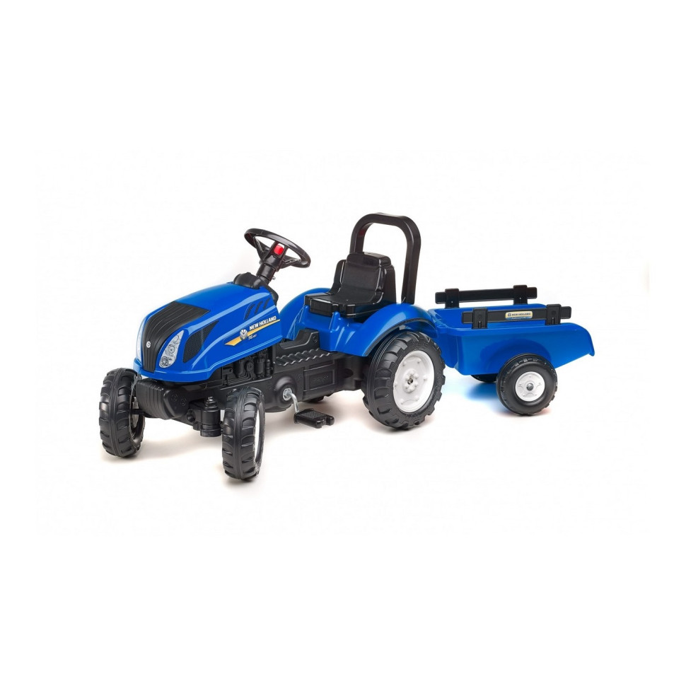 Дитячий трактор на педалях Falk 3080AB NEW HOLLAND із причепом