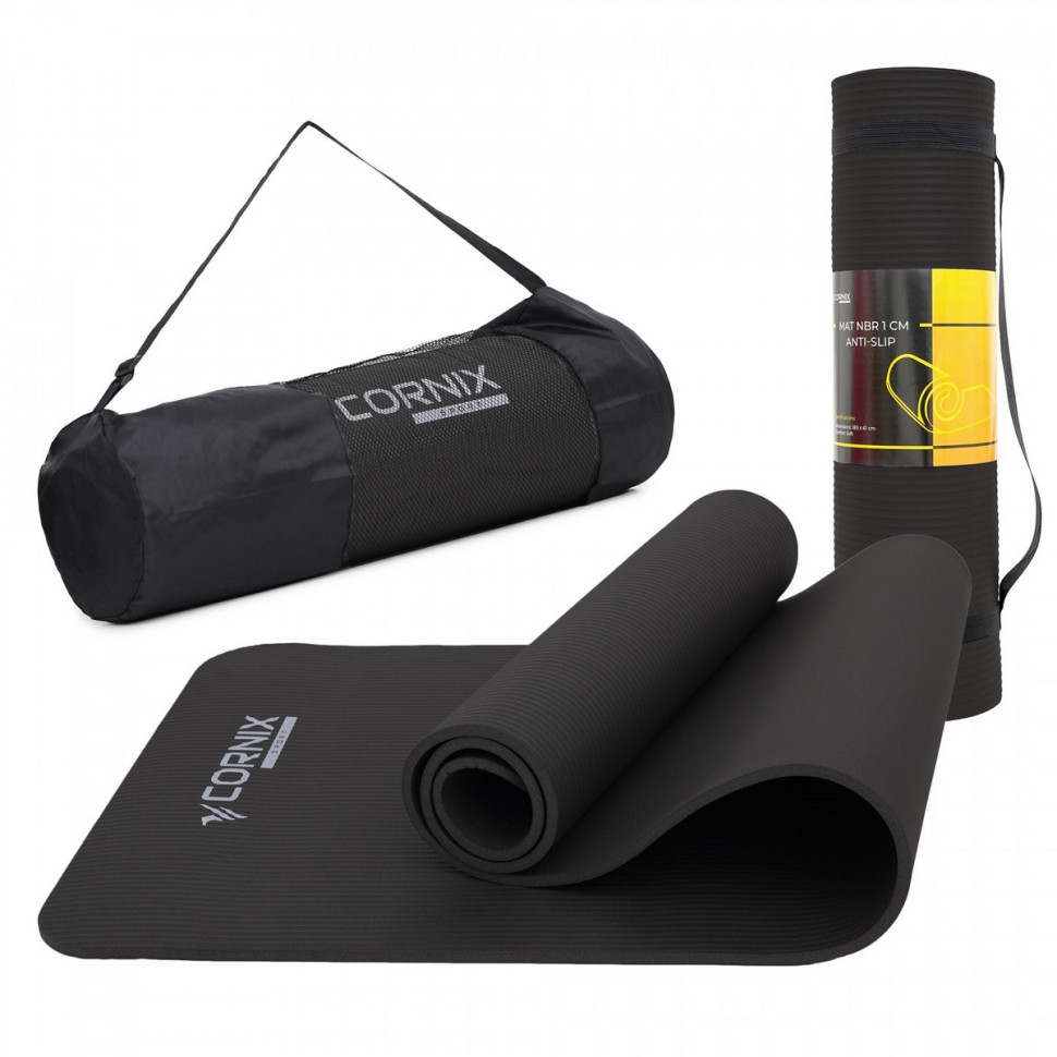 Коврик спортивный Cornix XR-0013 NBR 183 x 61 x 1 cм, Black