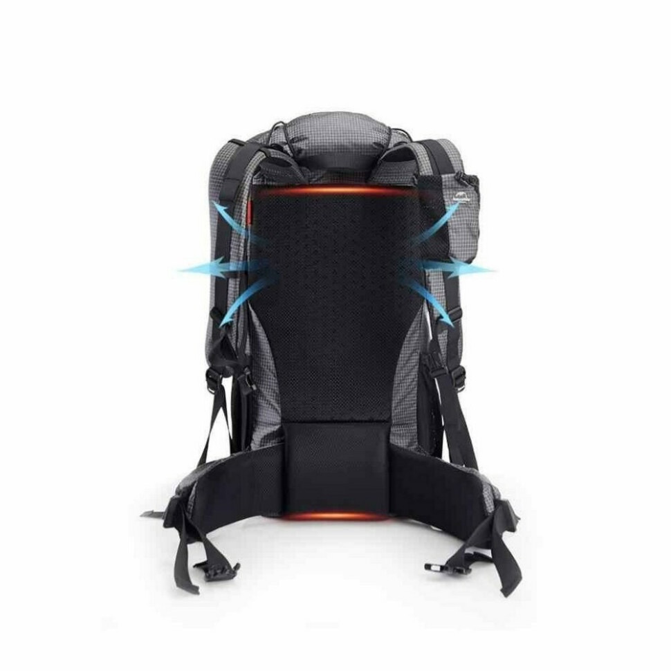 Рюкзак туристический Rock NH20BB113 Naturehike 6927595765401, 40+5 л, черный