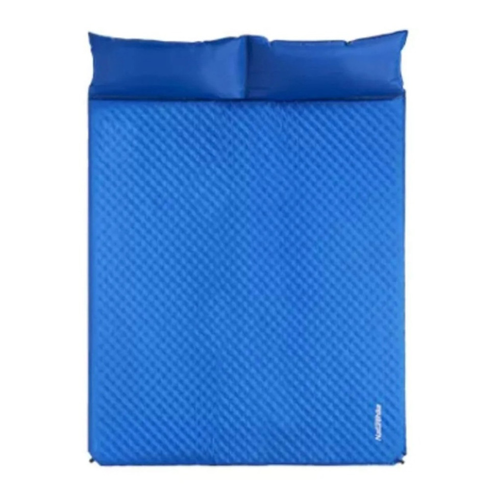 Самонадувающийся коврик двухместный с подушкой NH18Q010-D Naturehike 6927595784457, 25 мм, синий