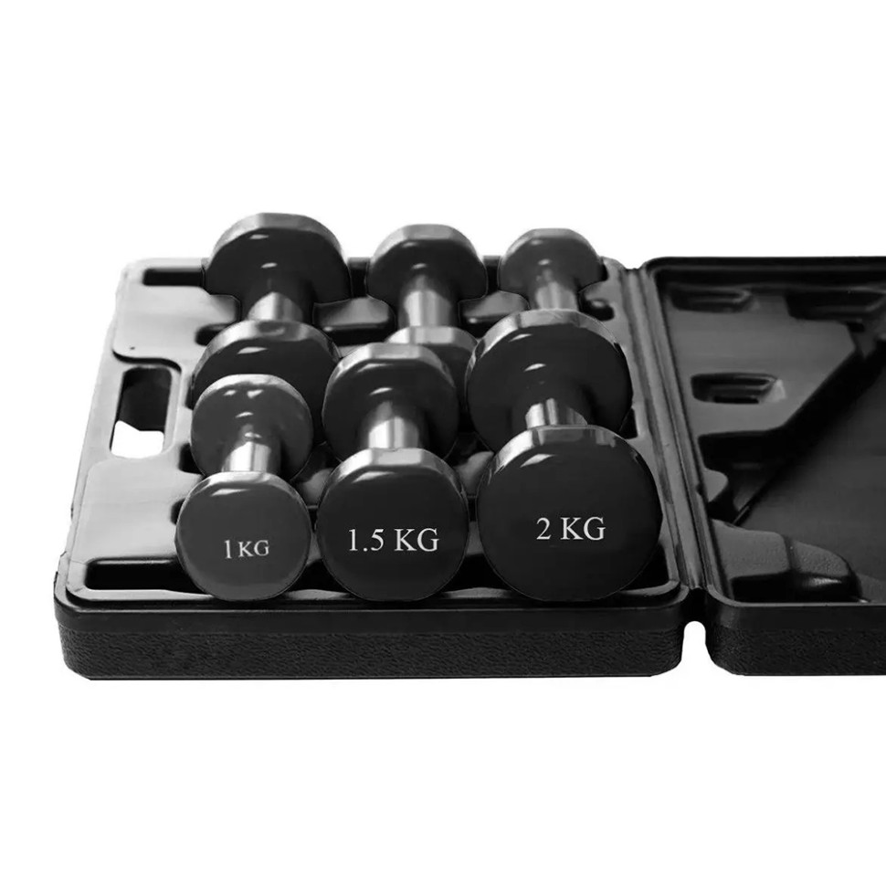 Набор гантелей PowerPlay PP_4121_9kg, 9 кг, в кейсе