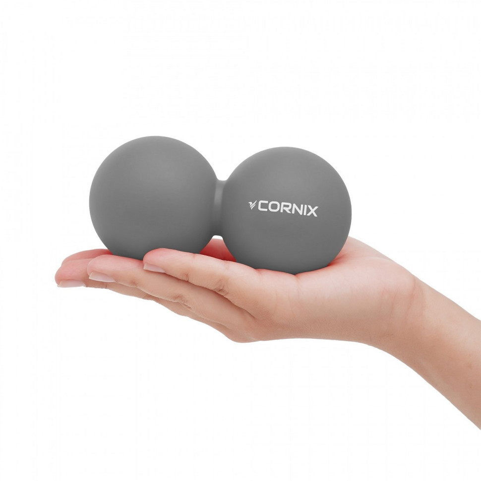 Массажный мяч Lacrosse DuoBall Cornix XR-0115, 6.3 x 12.6 см, Grey