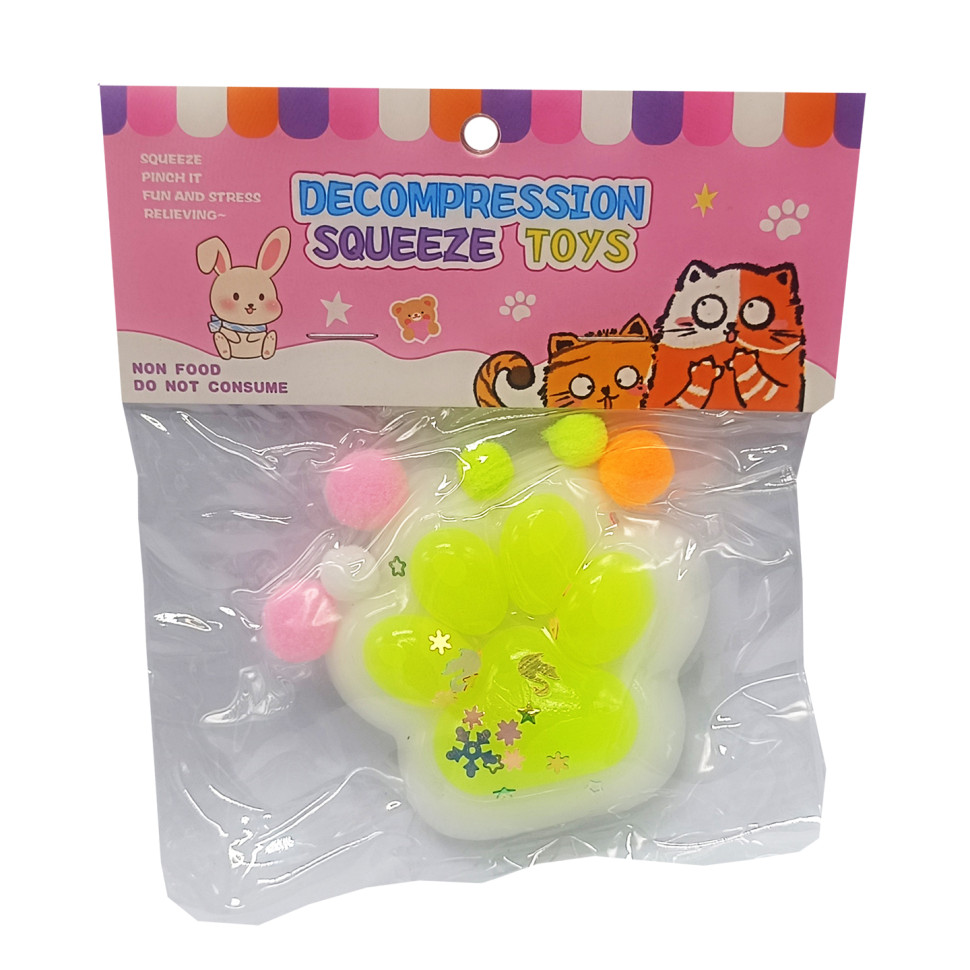 Антистресс Сквиш «Мягкие кошачьи лапки» Bambi SKL-102(White-Green) Бело-зеленый