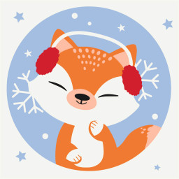 Роспись на холсте "Лисичка Снежинка" Brushme MBS010, 20х20 см Роспись на холсте "Лисичка Снежинка" Brushme MBS010, 20х20 см