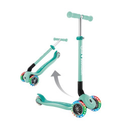 Самокат трехколесный PRIMO FOLDABLE LIGHTS GLOBBER 432-206-3 мятный, до 50 кг
