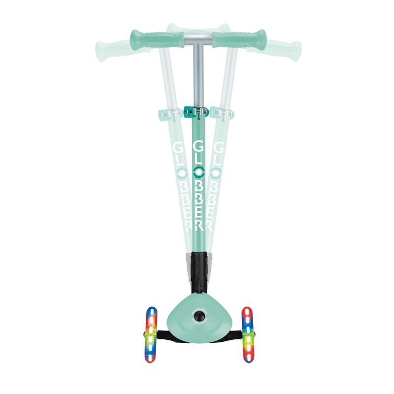 Самокат трехколесный PRIMO FOLDABLE LIGHTS GLOBBER 432-206-3 мятный, до 50 кг