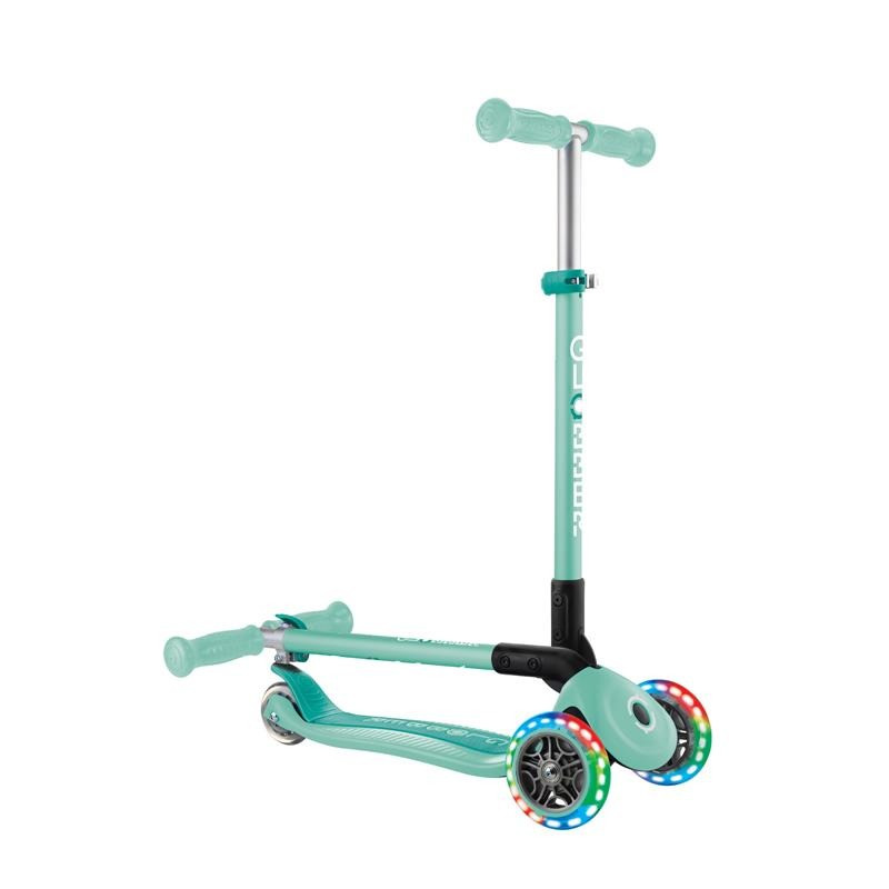 Самокат трехколесный PRIMO FOLDABLE LIGHTS GLOBBER 432-206-3 мятный, до 50 кг