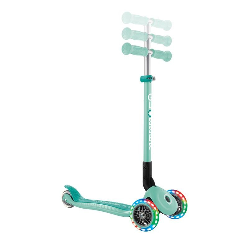 Самокат трехколесный PRIMO FOLDABLE LIGHTS GLOBBER 432-206-3 мятный, до 50 кг